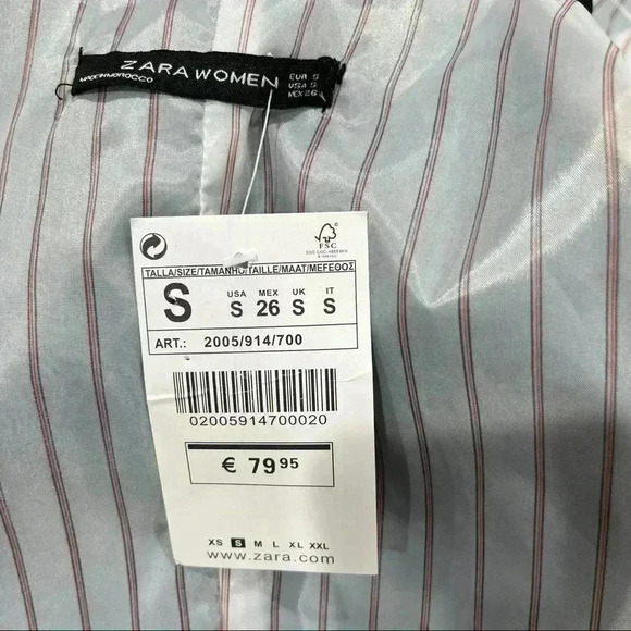 Zara NWT Black lined Blazer size S - Picture 7 of 8